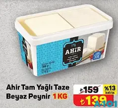AHİR TAM YAĞLI TAZE BEYAZ PEYNİR 1 KG AHİR TAM YAĞLI TAZE BEYAZ PEYNİR 1 KG